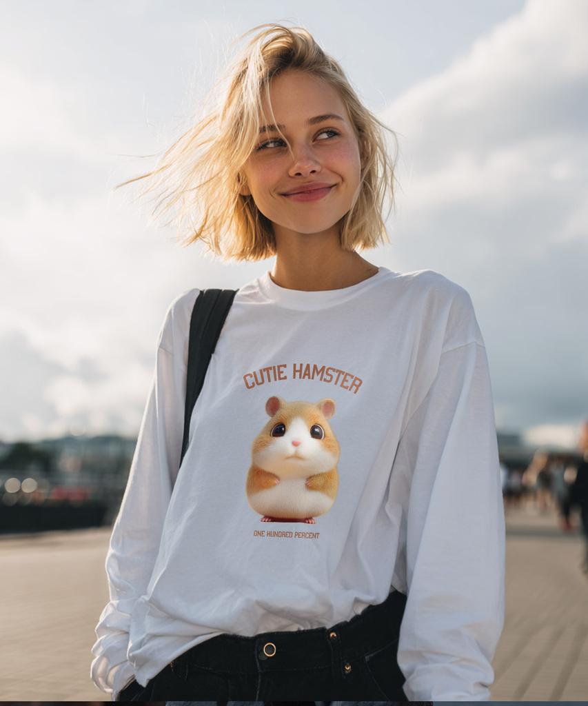 ONEHUNDREDPERCENT FOR WOMAN Ohpxjoy4 Cutie Hamster Basic Long Sleeve T-Shirt
