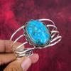 Copper Blue Turquoise Jewelry Handmade Gemstone Bangle, 925 Solid Sterling Silver Cuff Antique Jewelry, For Engagement Gift