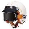 DOT Certified 3/4 Motorcycle Helmet Men Women Retro Style ABS Cruiser Scooter Half With Bluetooth Option