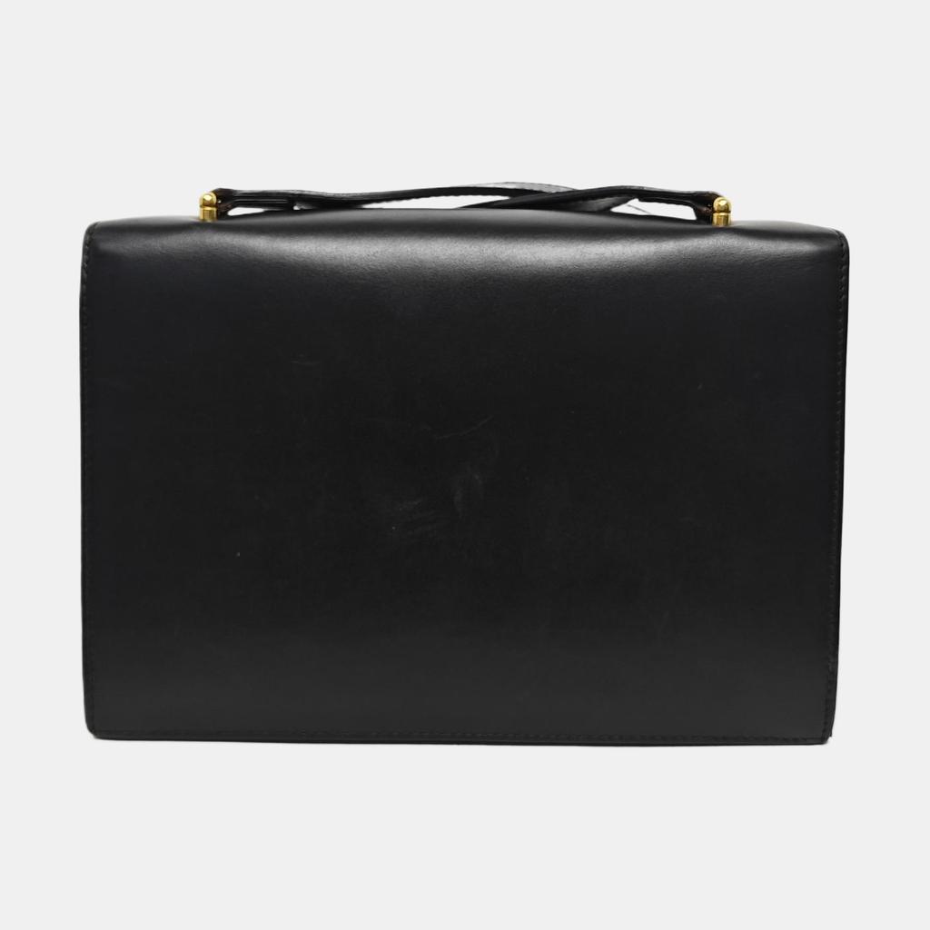 [Pre-Owned] Zumi Metal Double G Buckle Grain Leather Crossbody Shoulder Bag - Good #154KDUK