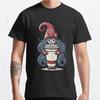 Men Fashion Casual Short Sleeves Christmas Coffee Lover Gnome Classic Oversized T-shirts