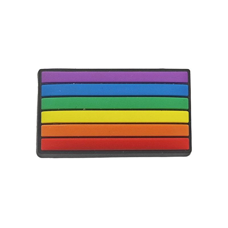 Пряжки для украшения обуви из ПВХ в виде радужных цветов для садовой обуви