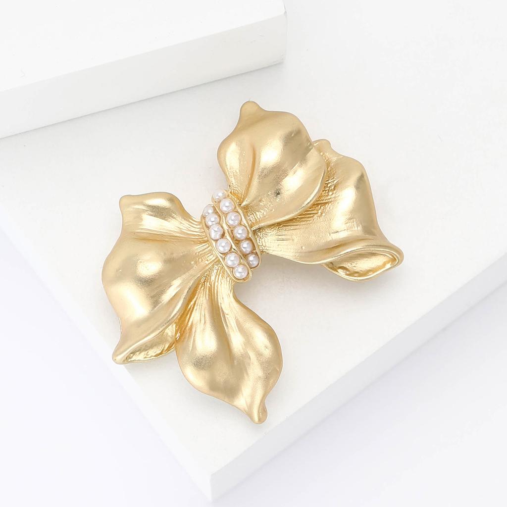 Корейская мода Милый сплав жемчужный бант брошь элегантный темперамент женская одежда корсаж ювелирные изделия булавка