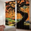 2Pcs Japanese Curtain Japanese Maple Trees Deep Dark In The Forest Quite Meditative Environment For Living Room Bedroom Kitchen