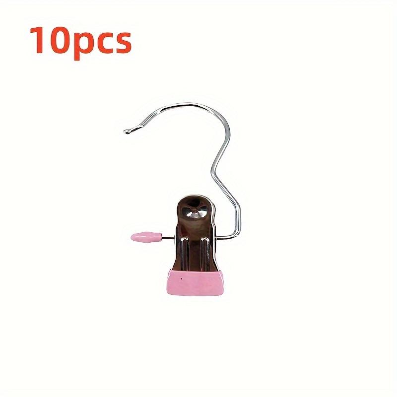 Упаковка из 10 металлических зажимов для одежды с вращающимися крючками, зажимы для белья из нержавеющей стали, компактная вешалка для хранения джинсов и одежды