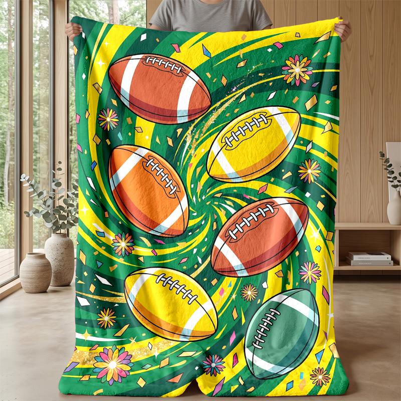 Football Melting Art Theme blanket Lightweight Warm Flannel Blanket Decorative Throw Blanket for Home Decoration
