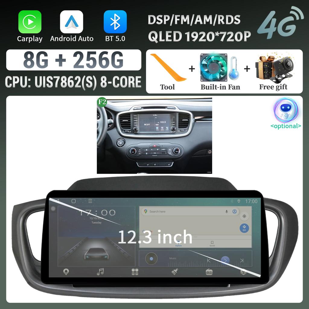 12,3 дюйма для KIA Sorento 2015-2018 беспроводной Bluetooth CarPlay Android Auto Car Radio Multimedia 4G GPS сенсорный экран головного устройства