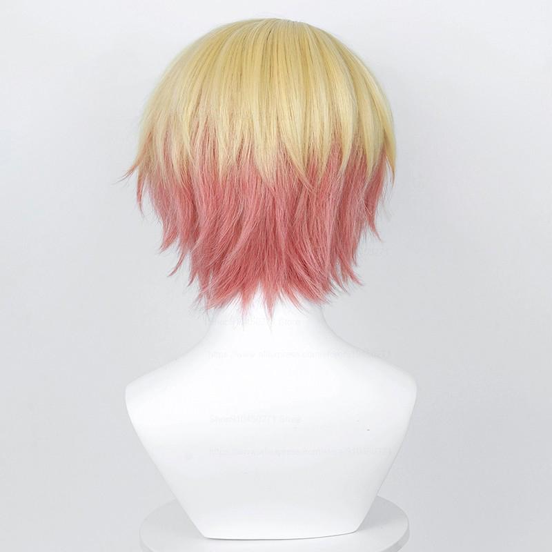 Professional Tenma Tsukasa Cosplay Wig Project SEKAI COLORFUL STAGE! 30cm Gradient Heat Resistant Anime Tks Tms Wigs + Wig Cap