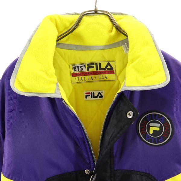Fila Хлопковый наполнитель Пальто-скамья L Фиолетовый логотип Мужской Б/У