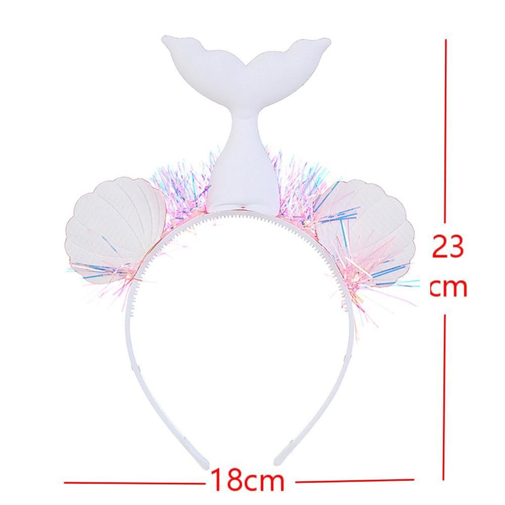 Mermaid Tail Headband With Shining Shell Tassel Fish Pattern Headdress Cloth For Kids Girls Princess Birthday Mermaid Party Decoration Supplies