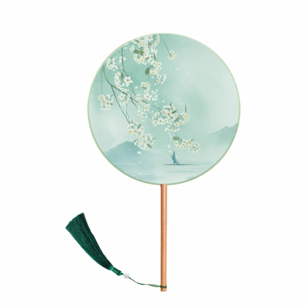 Silk Material Chinese Round Hand Fan Embroidery Design Cheongsam Tang Suit Fan  Wedding Ceremony