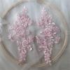 1 Pair Flower Sew On Lace Patches Embroidery Applique Repair For Wedding Dresses 23*10cm