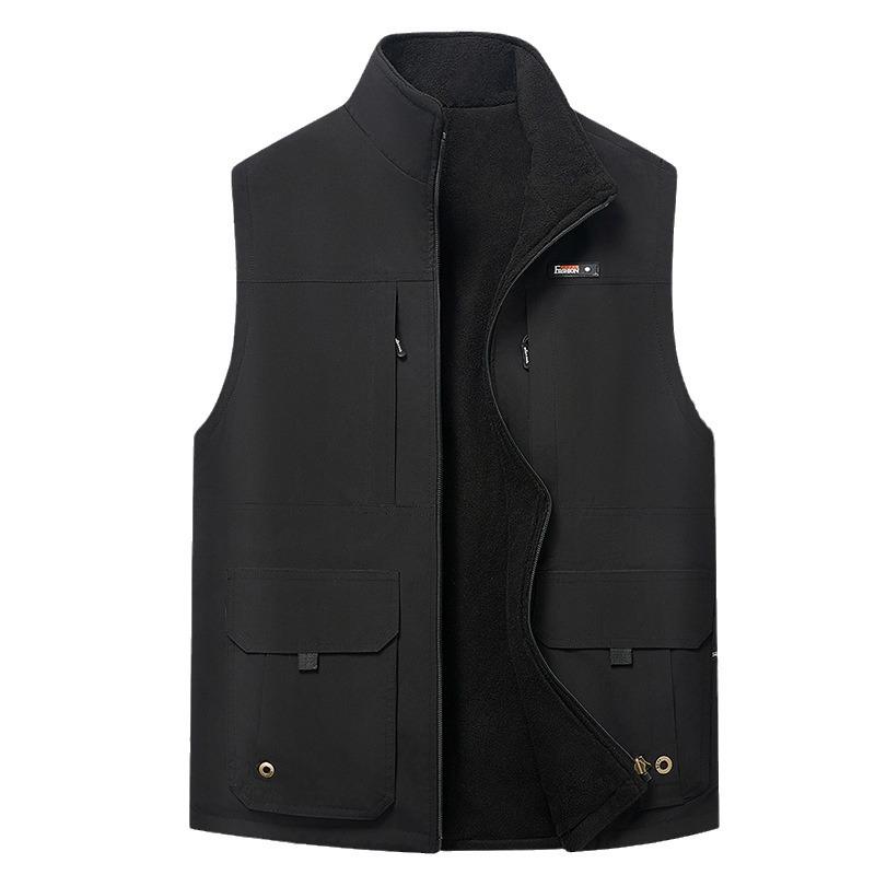 Мужской зимний жилет Plus Velvet Multi-Pocket Vest - Outdoor Fishing & Workwear