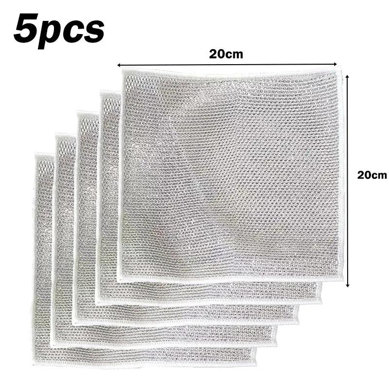 Kitchen Cleaning Cloth Rust Removal Magic Cleaning Cloth Metal Steel Wire Cleaning Rag Multipurpose Dish Wash