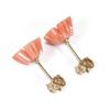 Pink Coral Deep Sea Earrings Cherry Blossom Flower Gold Filled Undyed SANSUI