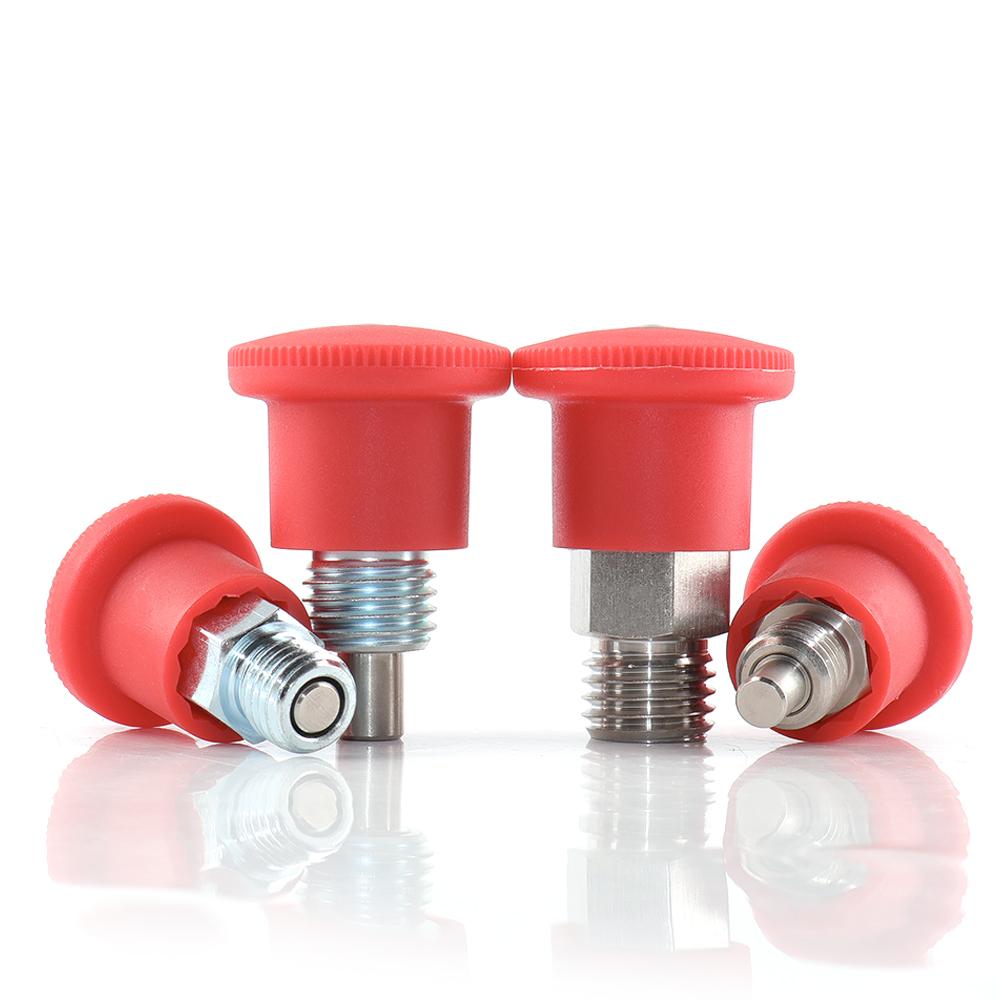 KST218 Нержавеющая/Углеродистая сталь Штифт Трехцветная ручка Без блокировки Индексные плунжеры Крупная резьба Мини-индексный плунжер