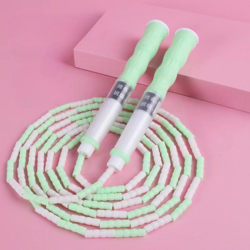 Мягкая резиновая скакалка для учеников начальной школы с бамбуковыми узлами, записываемое имя только для детей, спортивный инвентарь для детского сада, скакалка