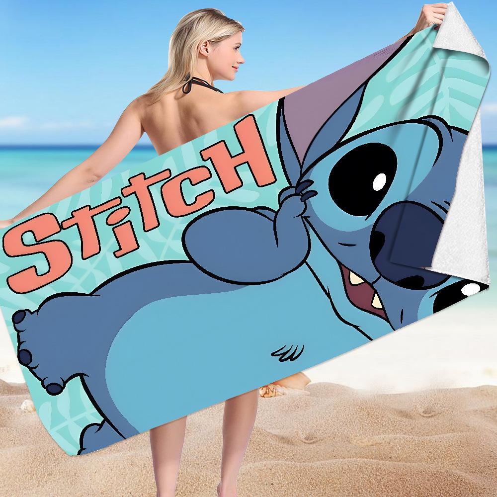 Stitch Zai Animation Beach Towel Microfiber Double-Sided Fleece Beach Towel Bath Towel Variety Square Towel Beach Towel