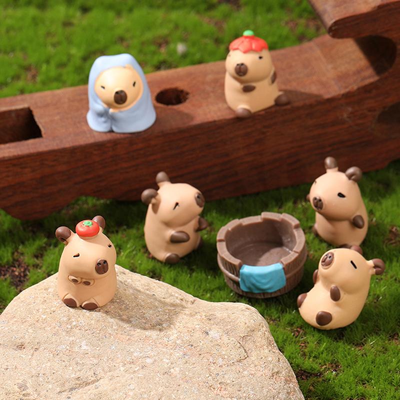 Мультфильм Милая Капибара Мини Украшения Миниатюрные Фигурки Творческие Украшения Для Дома Сделай Сам Аксессуары Кавайные Украшения Для Рабочего Стола Подарок