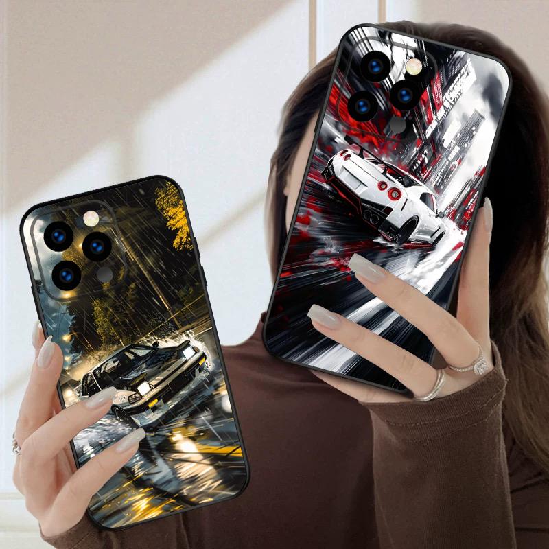 Машина в дождь Для iPhone 16 E 15 P ro 14 13 Plus 12 mini 11 Pro Max XR Xs M ax X 7 8 6 6S 2022 16E силиконовый мягкий чехол для телефона