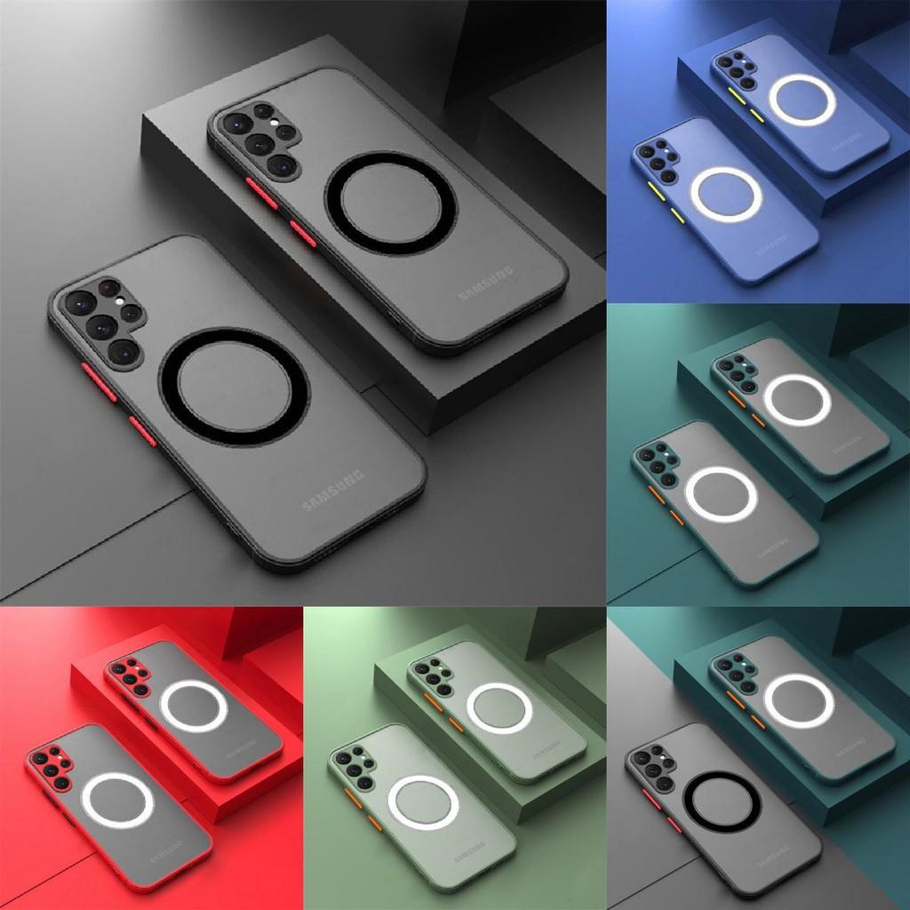 For Silicone Galaxy Phone Case Magnetic Absorption Resistance Scratch