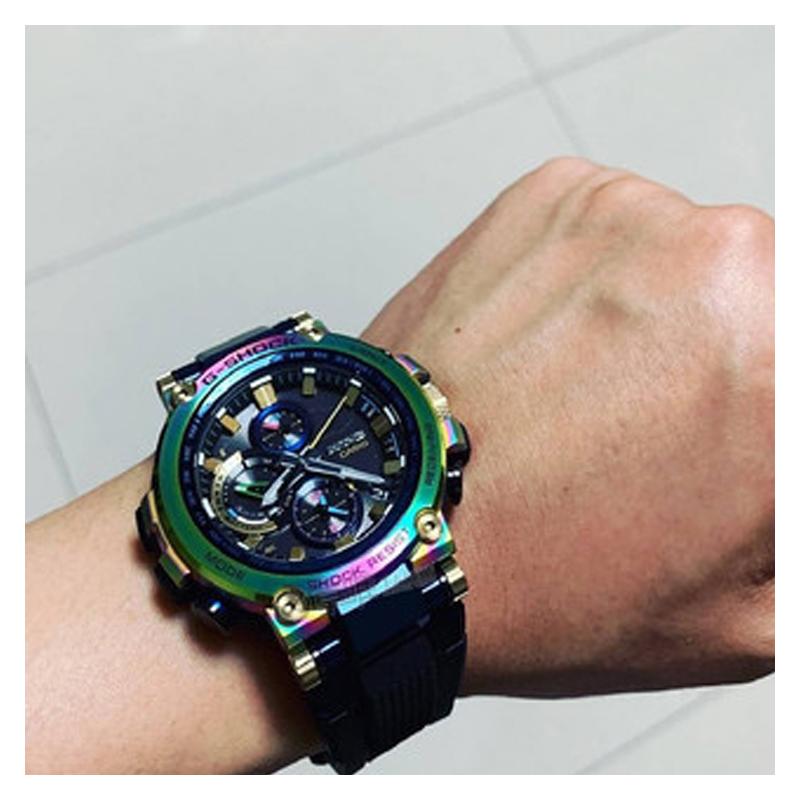 Casio Серия MT-G G-SHOCK Серия MTG Защитная конструкция Лазерный крутой многофункциональный Солнечный кварцевый механизм Ремешок из смолы Японский и MTG-B1000RB-2APR
