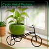 Cycle-Shaped Metal Plant Stand for Indoor & Outdoor Use, Metal Cycle Flower Vase, Decorative Iron Planter Pot Holder for Flowers & Ornaments