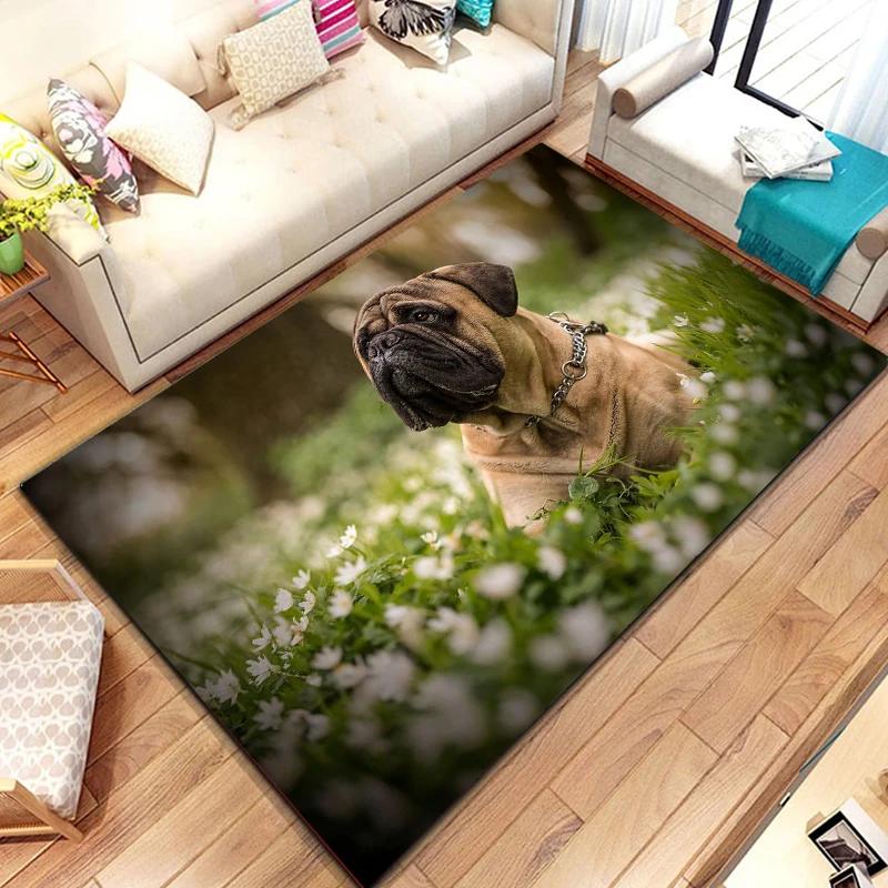 Lovely Pug Dog Water Absorption Anti-Slip Door Mat Cartoon Cute Animal Carpets Bedroom Rugs Decorative Stair Mats Home Decor