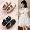 Girls Leather Shoes 2025 Autumn New Children's Pearl Bow Princess Shoes Girls Performance Shoes Mary Jane Single Shoes