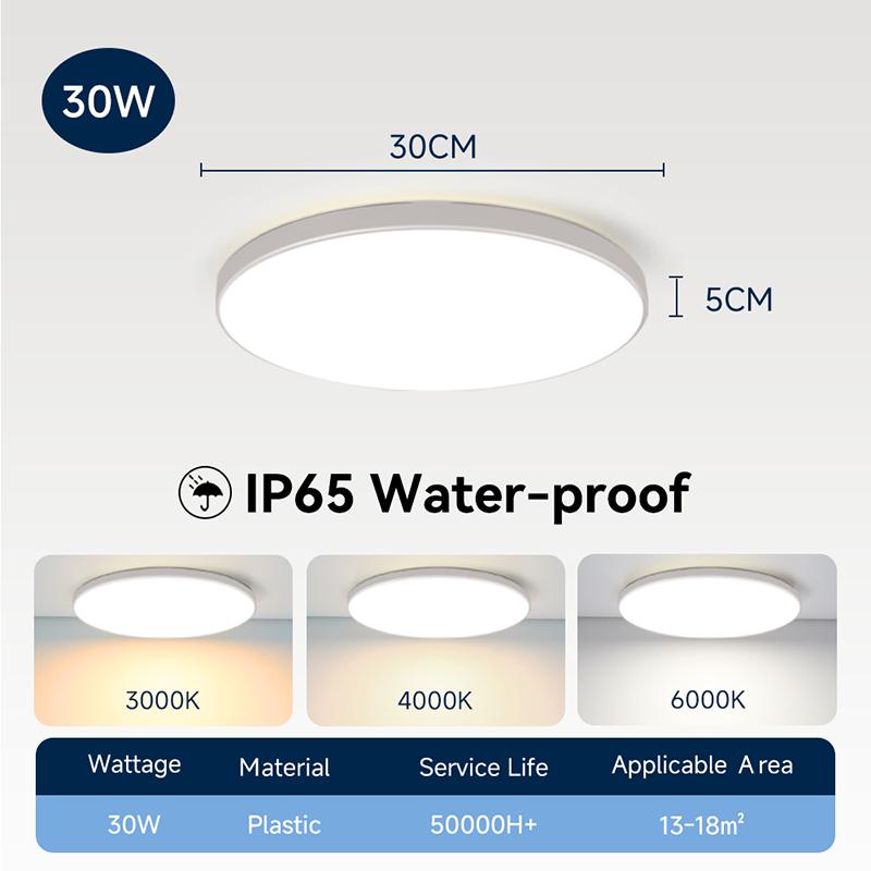 Xiaomi Waterproof Bathroom Lamp Ceiling Led Ceiling Lights 18W 30W 40W Round Led Ceiling Lamp For Kitchen Living Room Toilet Room 220V