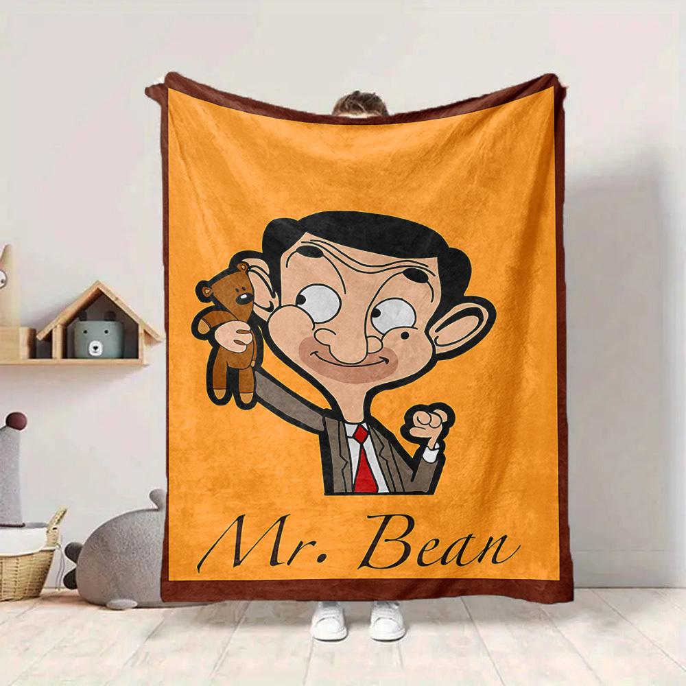 1pc Mr. Bean Blanket Versatile for Couch, Office Bed