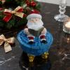 Christmas Santa Claus Bubble Bath Lamp 3D Santa Reading A Book In Bathtub Sculpture Cute Resin Night Light for Desktop Decor