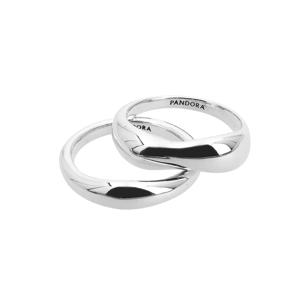 Pandora 193264c00 Essence Organically Shaded Stacking Silver Ring
