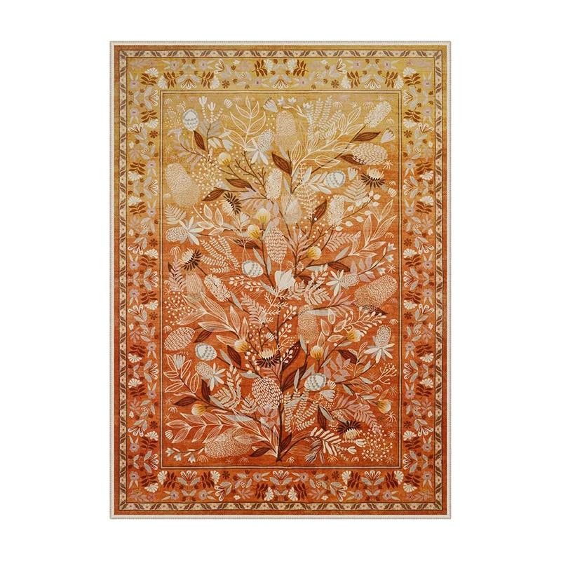 Ковер для гостиной Нескользящий Мягкий Машинная стирка Коврик для пола Зеленый Растение Цветок Ковер для спальни Большого размера Коврики для украшения дома