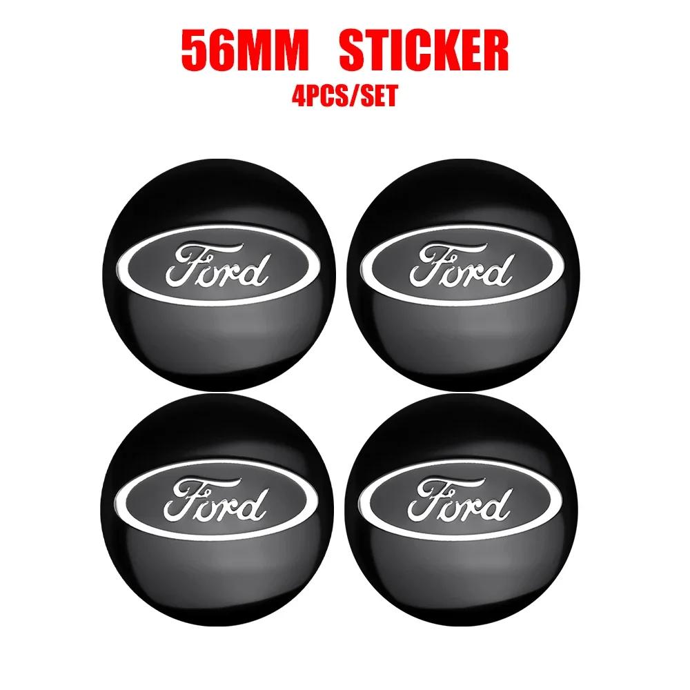 Car Sticker Hot For Ford 4pcs 56/60MM  Wheel Center Caps Hub Car Rims Dust-proof Cover Hubcaps for Ford Focus 2 3 4 MK2 MK3 MK5