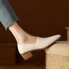 Модные новые женские туфли-лодочки весна/лето из овечьей кожи, женская обувь с острым носком, на массивном каблуке, лоферы из натуральной кожи для женщин, ручная работа