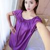 Chic Solid Color Smooth Surface Sleepwear Lightweight Quick Dry Women Nightdress for Adult Nightie Dress