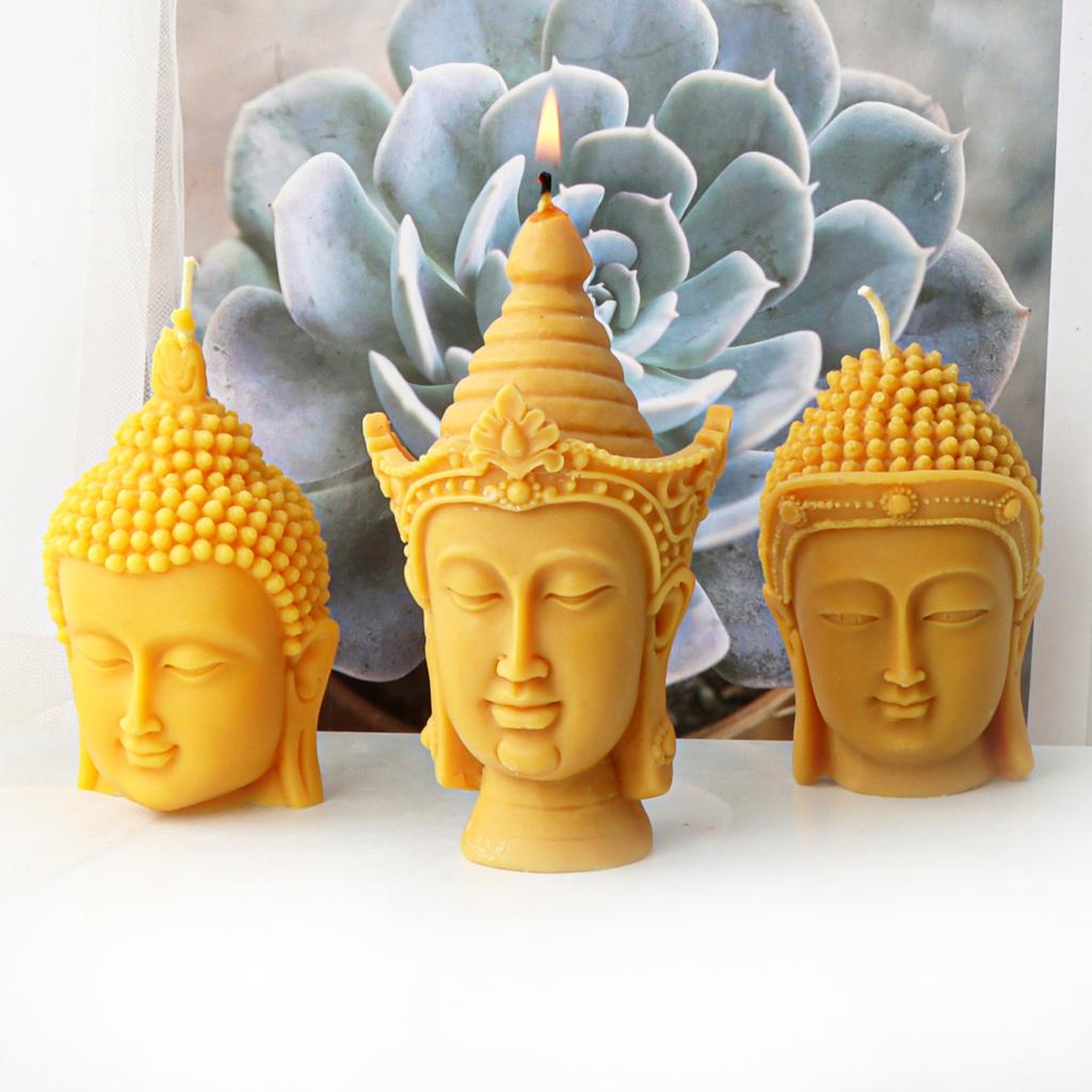 3D Форма для свечи в виде головы Будды Силиконовая форма для медитации в форме головы Будды Креативные силиконовые формы для изготовления свечей