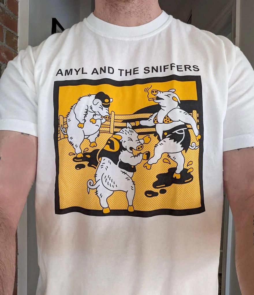 Смешная футболка с графикой 'Свиные борцы' Amyl & 'the Sniffers' Альбом Концертная футболка Размеры от S до 5XL