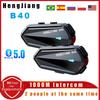 HENG JIANG B40 Шлем Bluetooth Гарнитура Интерком 1000м Смешанный Стерео Наушники Type-C IPX6 Водонепроницаемый 1600 мАч V5.3 MP3 Плеер