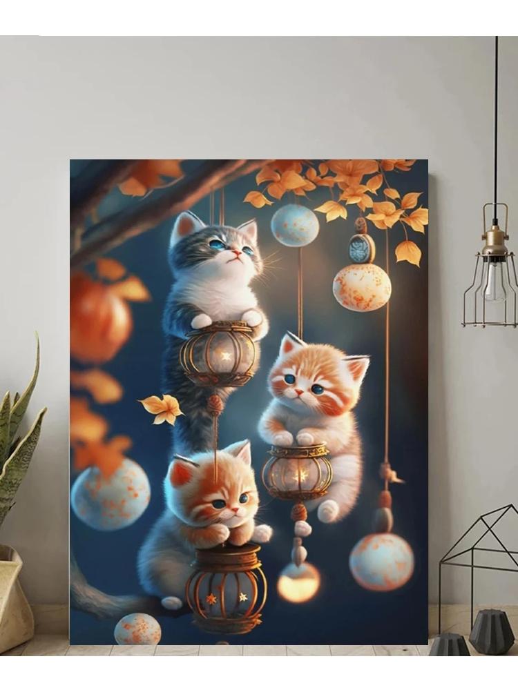 5D полная дрель DIY Алмазная вышивка милые кошки алмазная живопись животное мозаика комплект стразы фотографии
