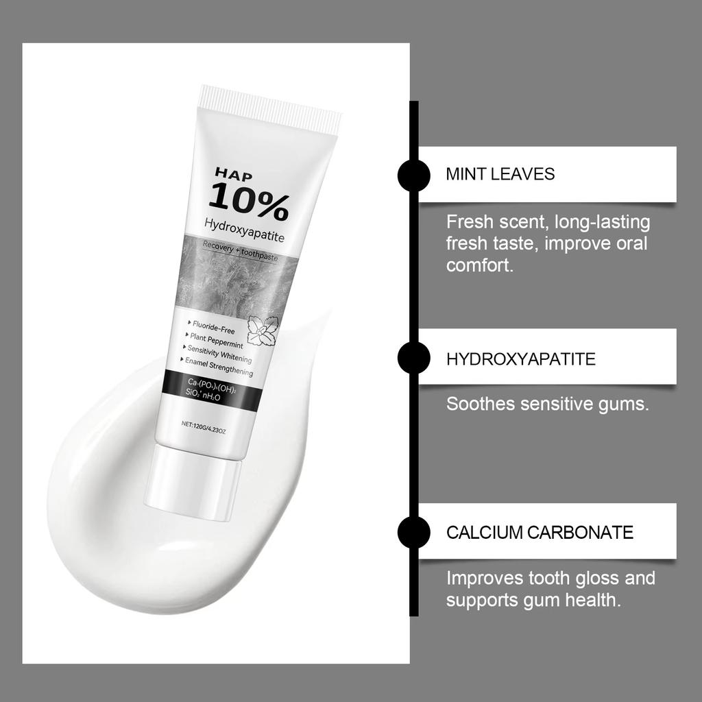 Отбеливающая зубная паста Восстановление эмали Гигиена полости рта Очищающая Удаление пятен Свежее дыхание Гидроксиапатит Осветляющая зубная паста