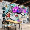 3d Wallpaper Fashion Style Trend Street Art Graffiti Brick Wall Background Wall Mural Living Room Bedroom Restaurant Mural