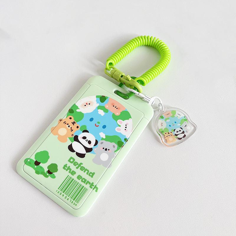 Чехол с мультяшным принтом, идентификационная бирка, чехол для рабочей карты с эластичным ремешком на запястье, держатель для бейджа, чехол для деловой карты доступа