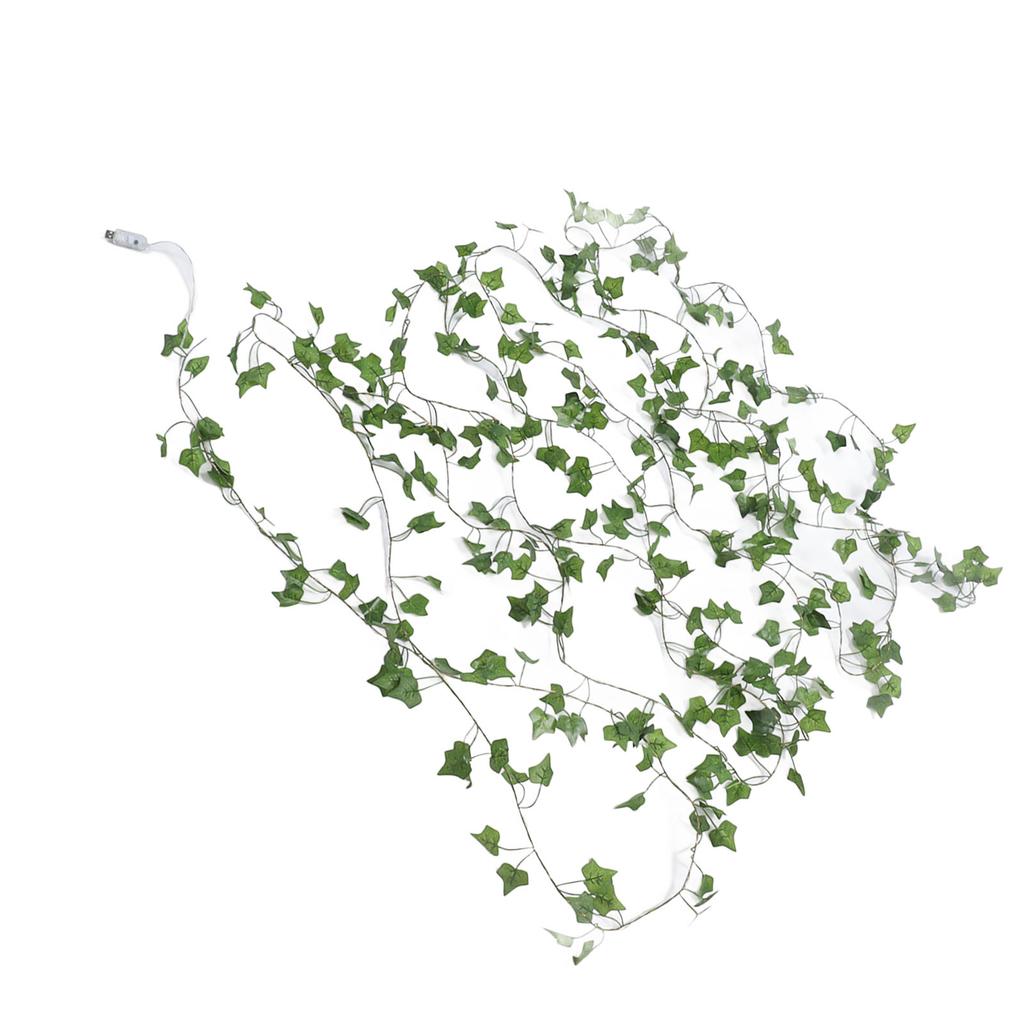 Artificial Vine String Light Maple Green Leaf Garland Outdoor Courtyard Decoration USB with Remote