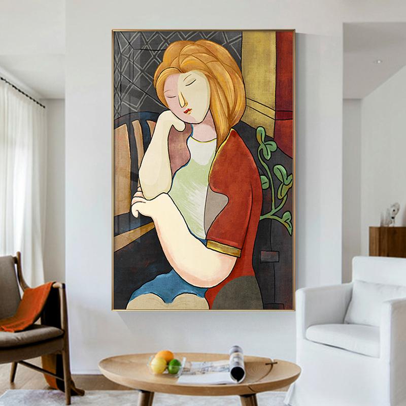 Скандинавская ретро-рисунок, картина на холсте, настенная художественная печать, интерьерное украшение для дома, абстрактная картина для гостиной, декоративный настенный постер