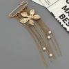 SHIXIN Fashion  Metal Flower Pendant Brooch for Women New Charm Multi-Functional Imitation Pearls Tassel Chain Accessory Jewelry