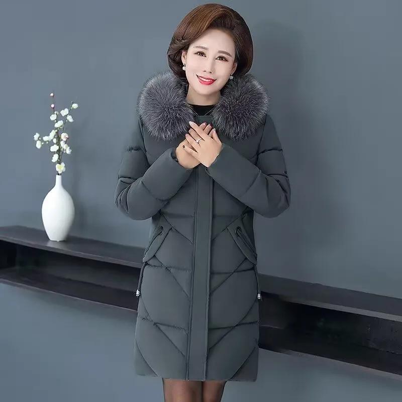 Women's Winter Cotton Padded Jackets Middle-aged Mother's Down Jackets Warm Thick Parkas Plus Size 6XL