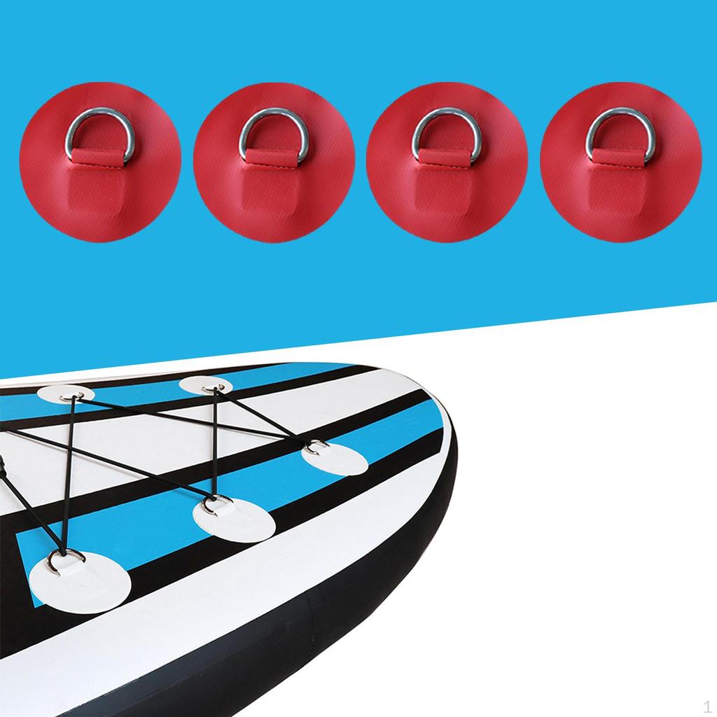 4Pcs D Ring Patches Cord Buckles No Glue Include Stainless Steel Fixed Buckle Pad for