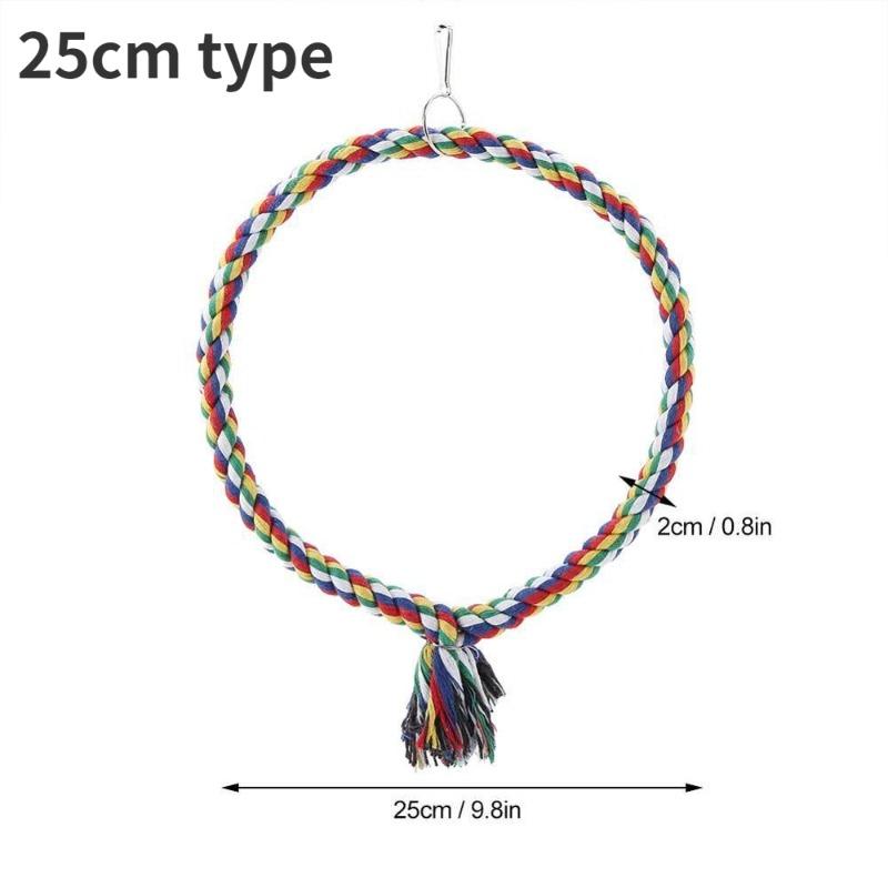 Птица Попугай Круг Кольцо Веревка Окунь Подставка Качели Жевательная Игрушка Птичья Клетка Украшения Аксессуар